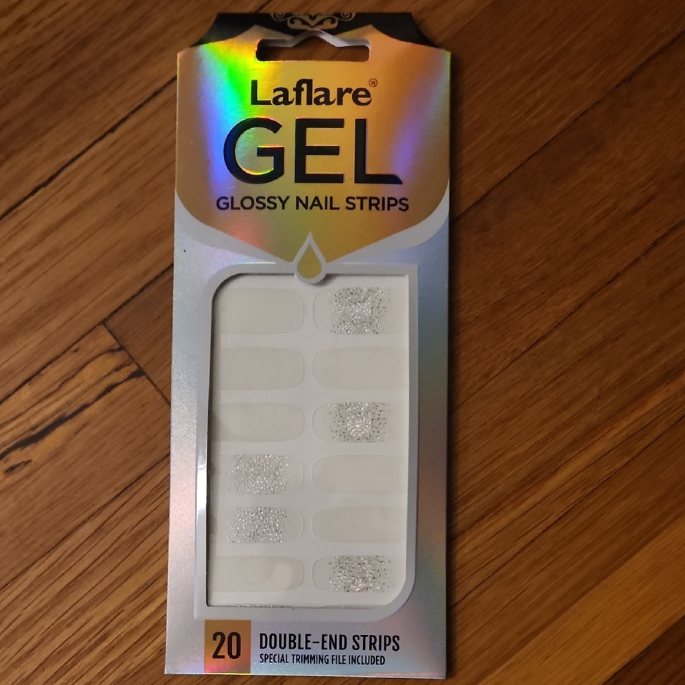 Gel Glossy Nail Strips - Silver